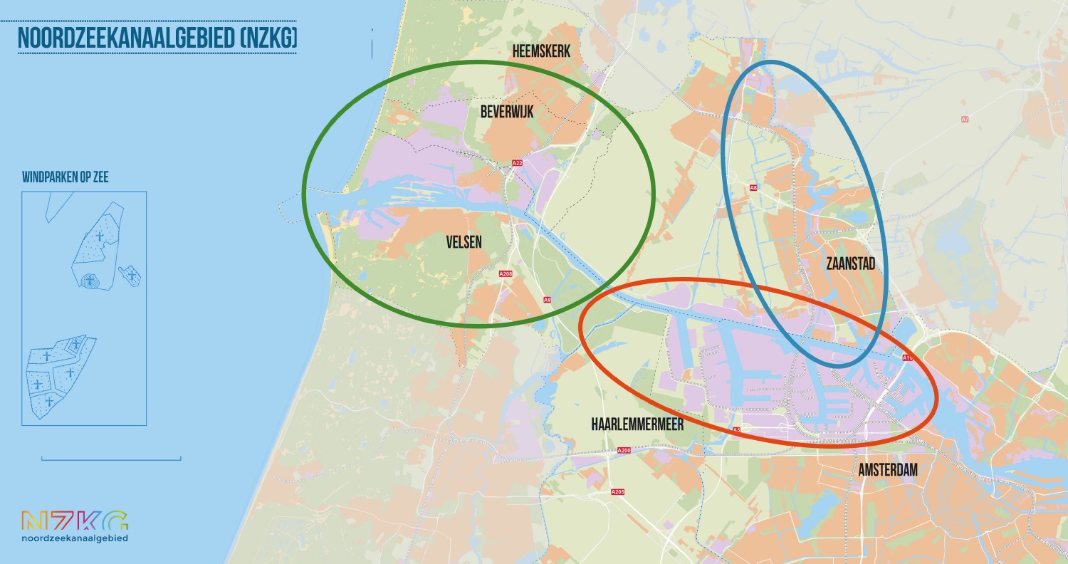 Luchtfoto van het Noordzeekanaalgebied